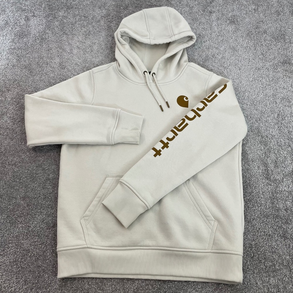 Carhartt Hoodie Womens Medium Relaxed Fit Sweatshirt Fleece Logo Pullover